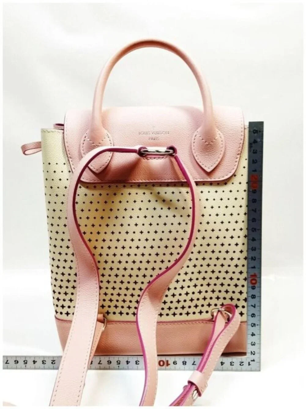 Authentic Louis Vuitton Lockme Pink Perforated Backpack